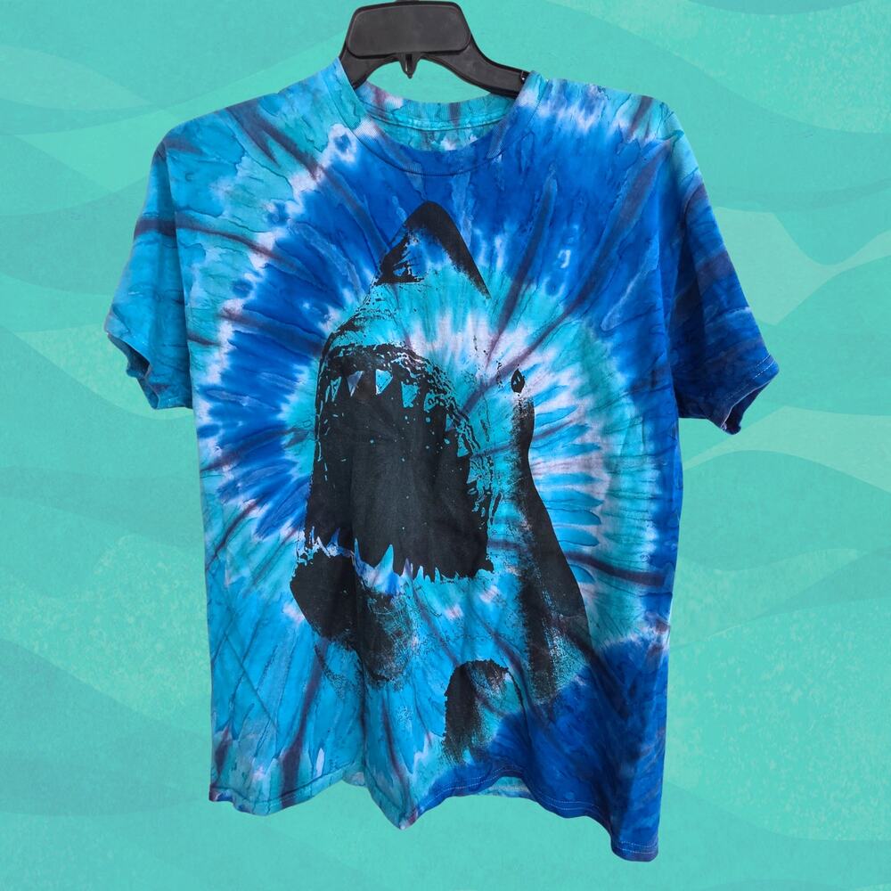 Vintage Style Jaws Shark Tie-Dye Graphic Tee